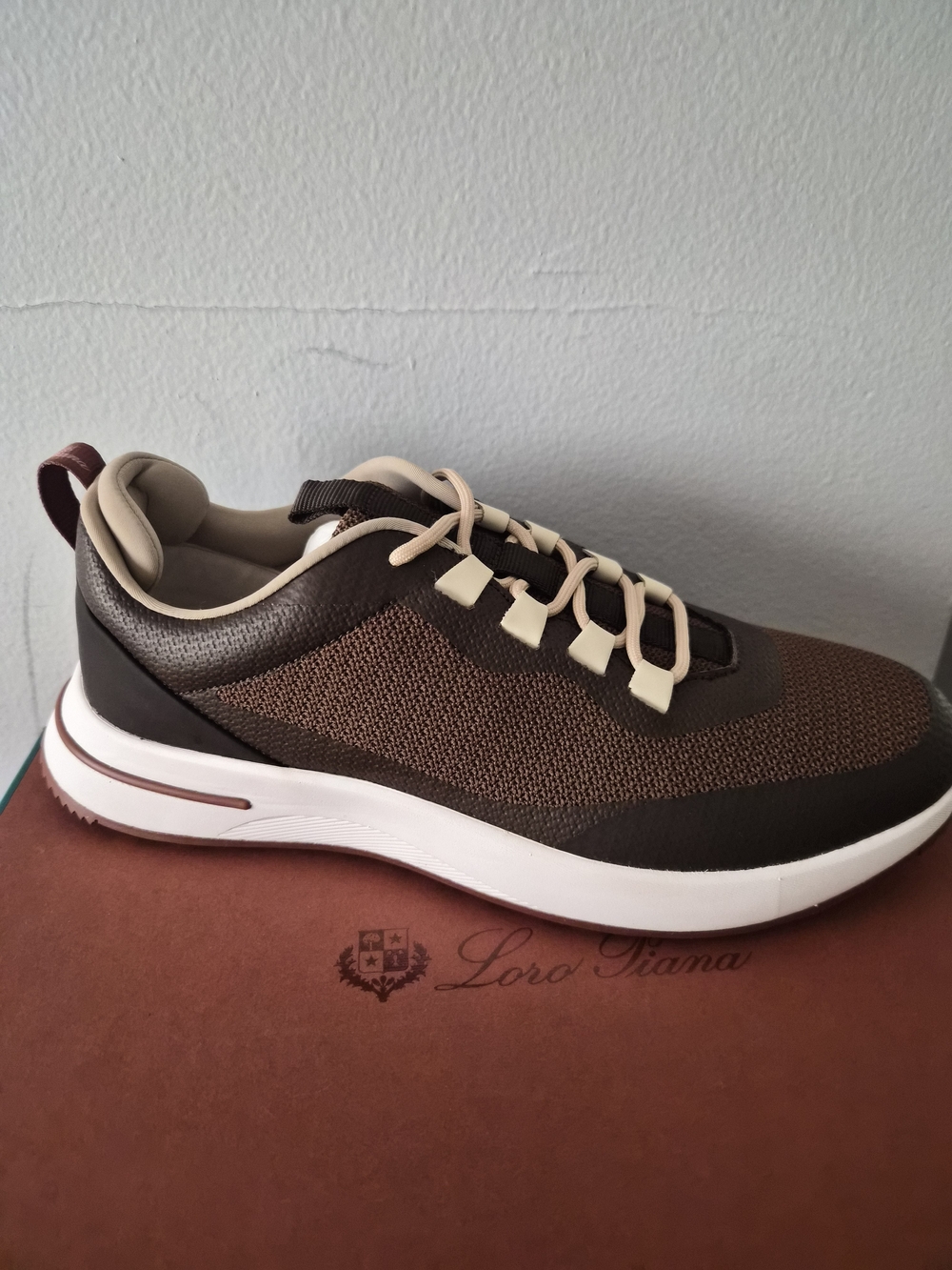 Loro Piana Men Mesh & Leather Sneaker Size 9 / 42 New With Tags